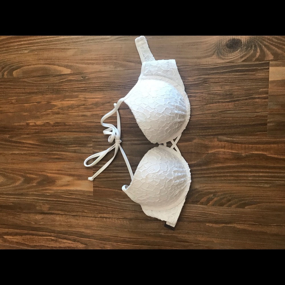 White push-up bikini top